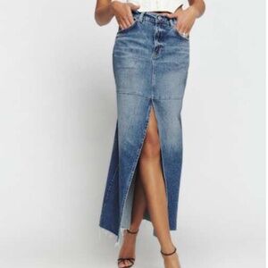 Reformation Tazz Maxi Denim Skirt Blue - Size 27